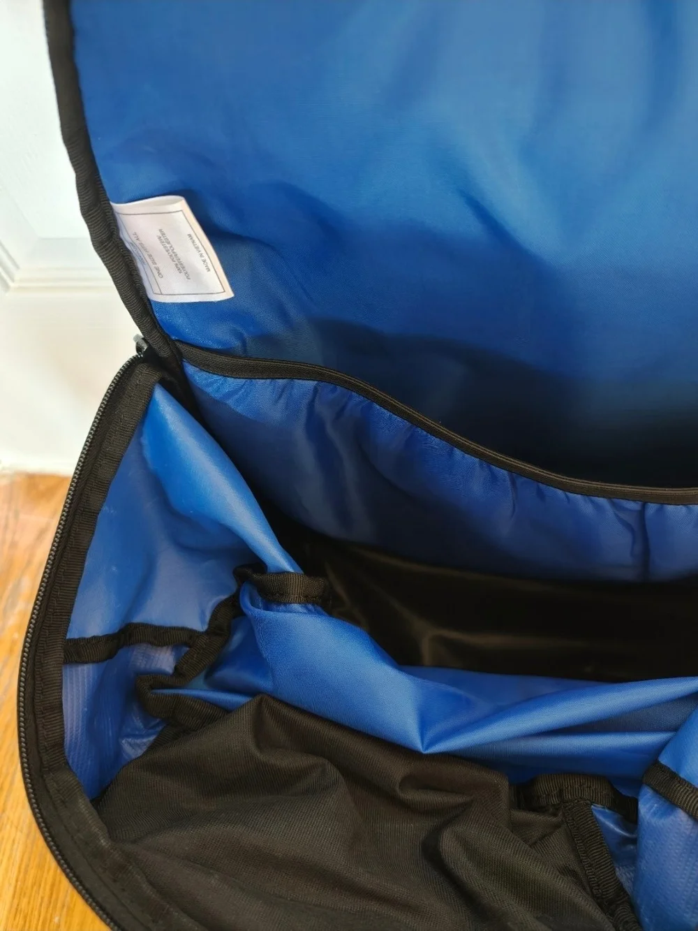 Adidas Load Spring Blue/Black Polyester Backpack with Chest Straps, Many Pockets